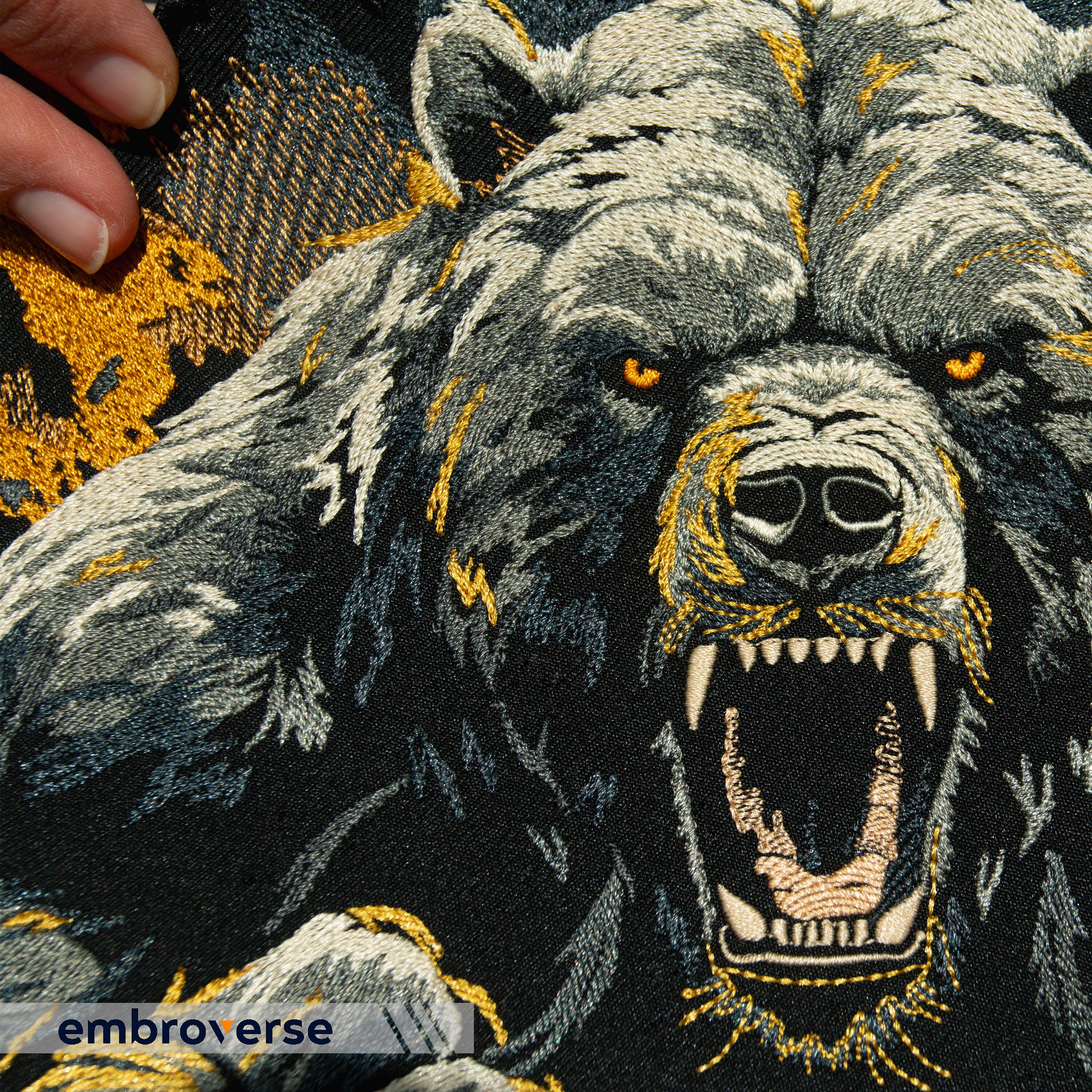Brutal Grizzly Bear Large Back Patch - Embroidered Wild Angry Beast ...