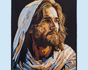 Jesus Embroidered Patch - Large, Detailed Iron-On Christian Faith Symbol for Apparel and Accessories, Inspirational Religious Art for Jacket