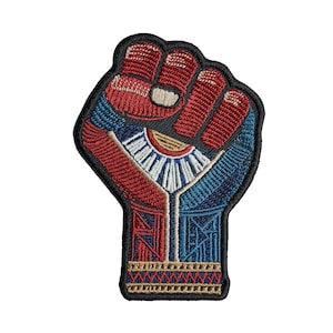 Aufnäher mit erhobener Faust im Black-Power-Stil – Volkskunst-Solidarität, gestickt zum Aufbügeln