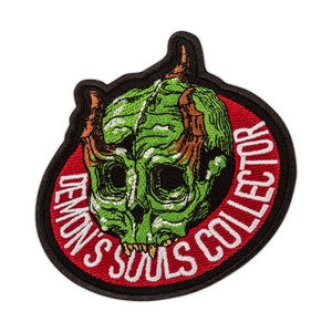 Demon&#39;s Souls Collector Patch - Halloween Mystic Skull - Embroidered Iron On Patches - Size: 3.9 inches