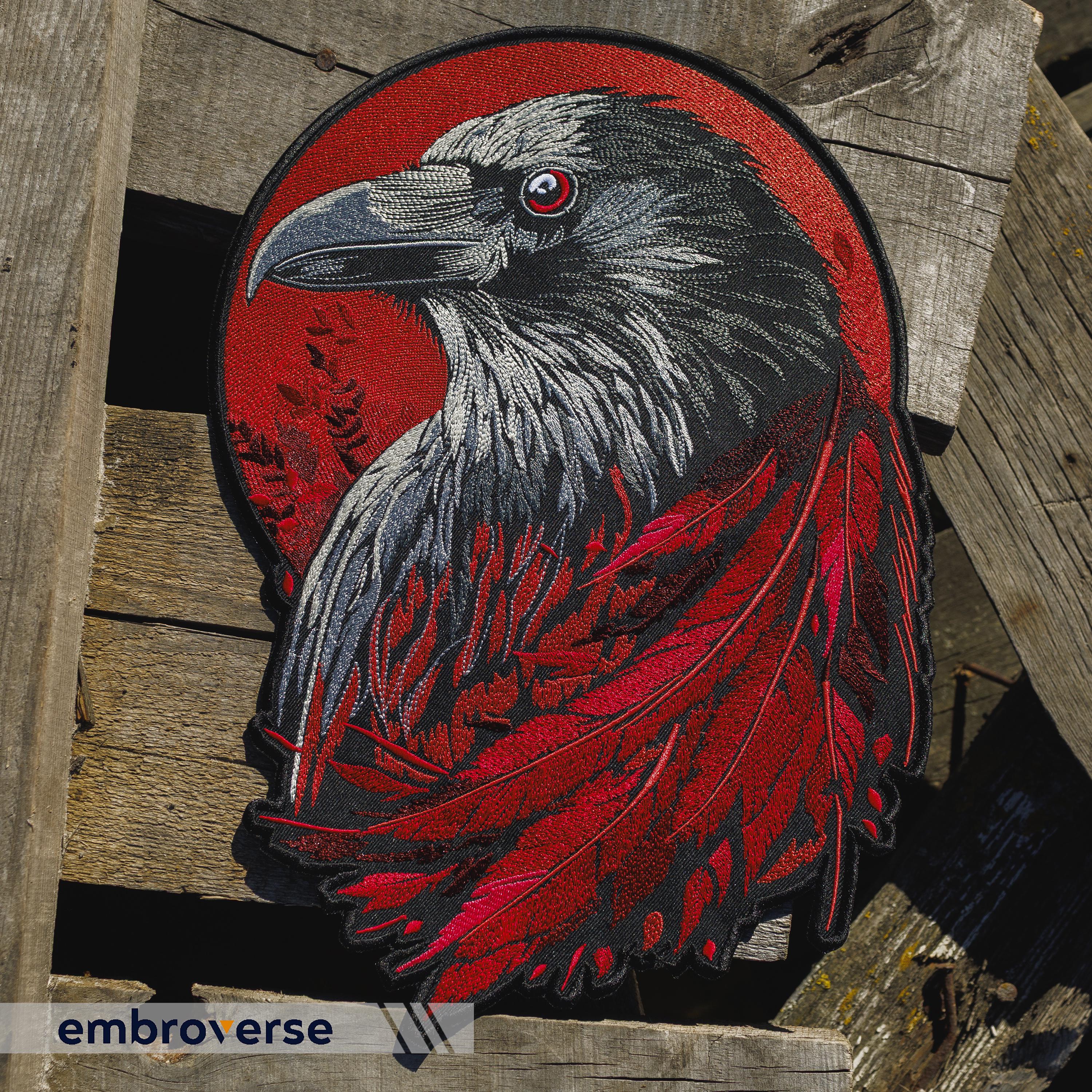 Mystic Raven Large Back Patch - Blood Moon Gothic Crow, Premium ...