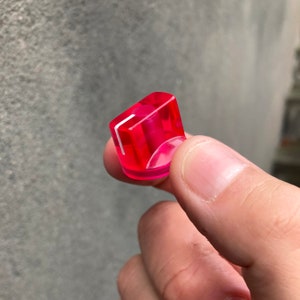 Bright Transparent Red Fluorescent Neon Knob - Guitar Pedal etc - Davies 1510 Clone