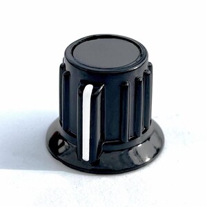 Opaque Black Fluted Knob for electronics, synthesizers etc with Color Line or ENCODER