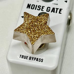 Sparkling Gold Glitter Star Stomp Push Button cap