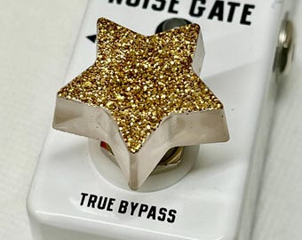 Sparkling Gold Glitter Star Stomp Push Button cap