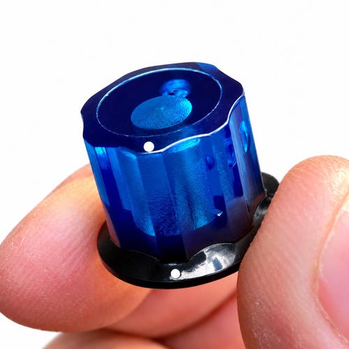 Perilla Clone Moog Color Azul Transparente / Negro Opaco - con Punto de Color o CODIFICADOR