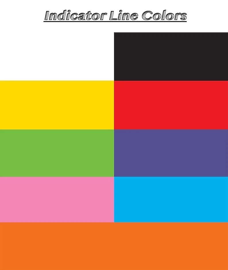 Puede incluir: Un gr&aacute;fico que muestra diferentes colores para las l&iacute;neas de indicador. Los colores son negro, rojo, amarillo, verde, rosa, azul y naranja.