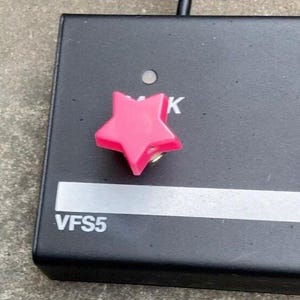 Bright Bubble Gum Pink Fluorescent Neon Knob Star Stomp "Topper" Push Button cap