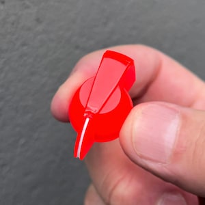 Chicken Head Pointer Knob - Bright Red Fluorescent Neon