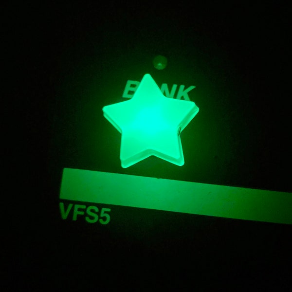 Yellow/Green ultra-premium "Glow in the Dark" Star Stomp "Topper" Push Button cap