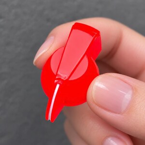 Chicken Head Pointer Knob - Bright Red Fluorescent Neon