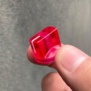 Perilla de neón fluorescente rojo transparente brillante - Pedal de guitarra, etc. - Clon Davies 1510