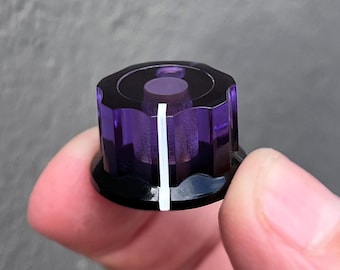Transparent Lila / Opak Schwarz Drehknopf