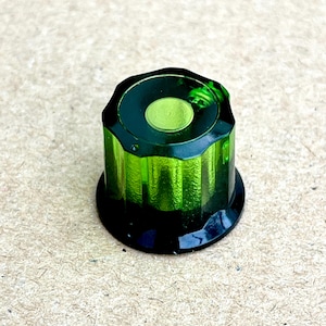 Keyboard Knob - Transparent Green / Opaque Black Color - D-shaft