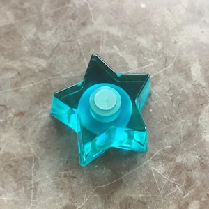 Star-gitaarknop - transparant turkoois