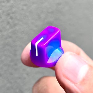 Perilla fluorescente de neón violeta brillante/azul cielo - Pedal de guitarra, etc. - Clon Davies 1510