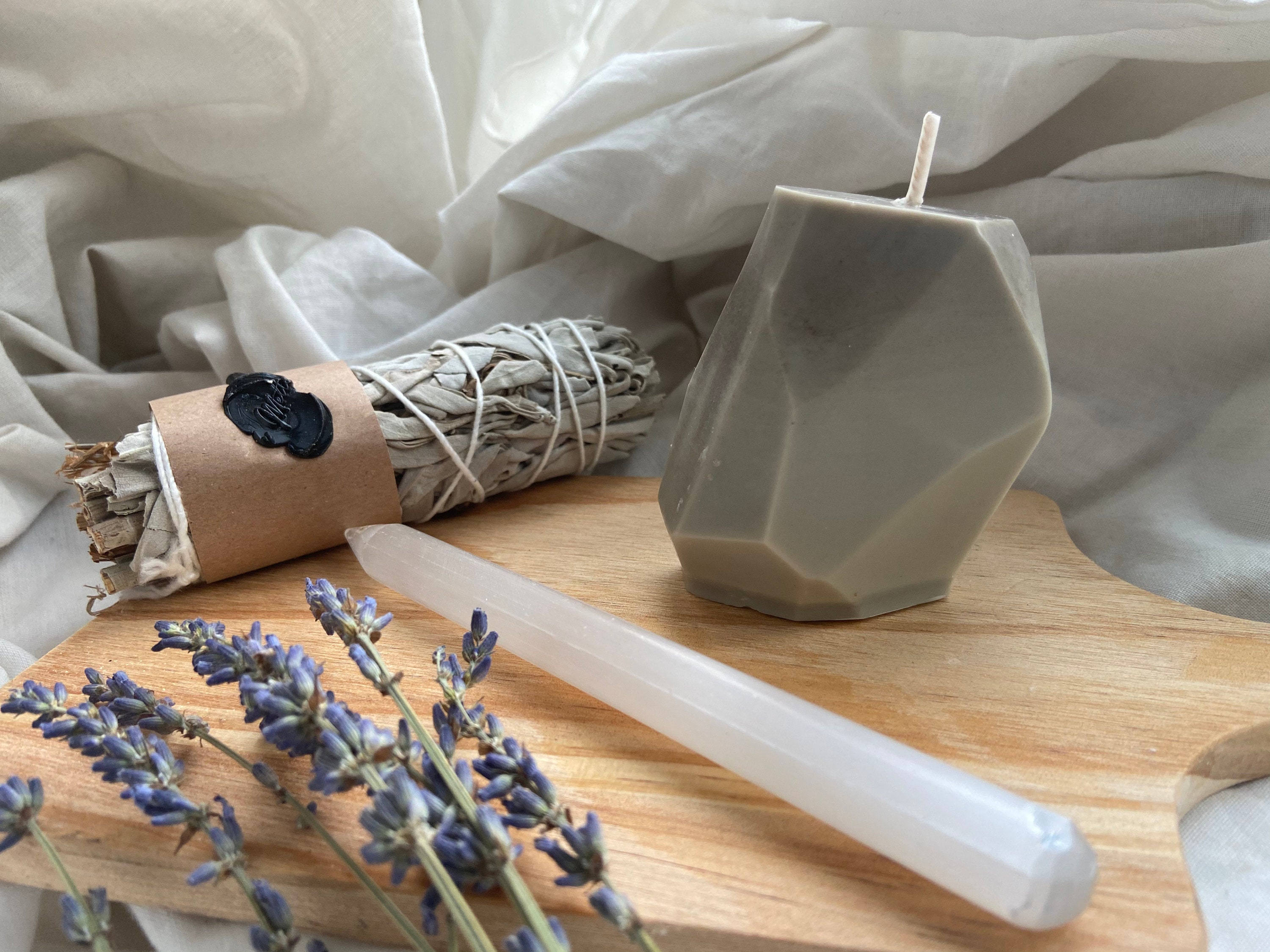 Crystal healing candle essential oils Etsy