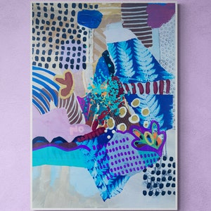 Colorful Mixed Media Collage Art, Abstract Wall Art, Original Painting, Modern, Contemporary Art. Abstract Expressionism, Intuitive Art
