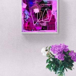 Fracture du néon | Art numérique abstrait magenta à télécharger image 3