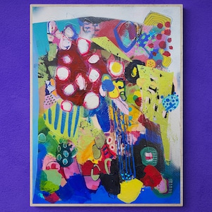 Mixed Media Wall Art on Paper, Mixed Media Collage,  Unique Abstract Artwork, Modern Wall Art
