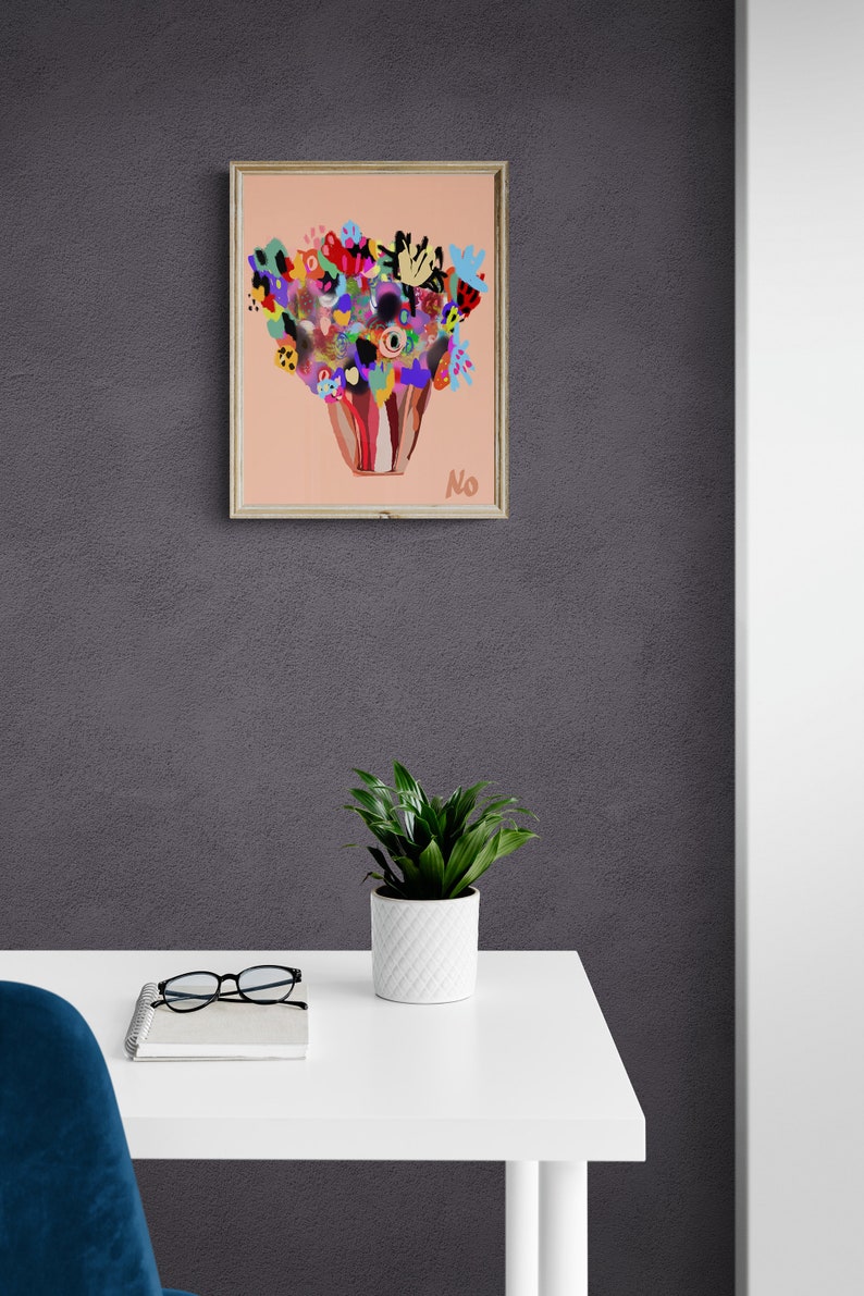 Digital Modern Flower Stilllife Poster, Printable Wall Art, Digital Download, image 6