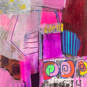 Contemporary Wall Art on Paper, Mixed Media Collage, Unique Abstract Artwork