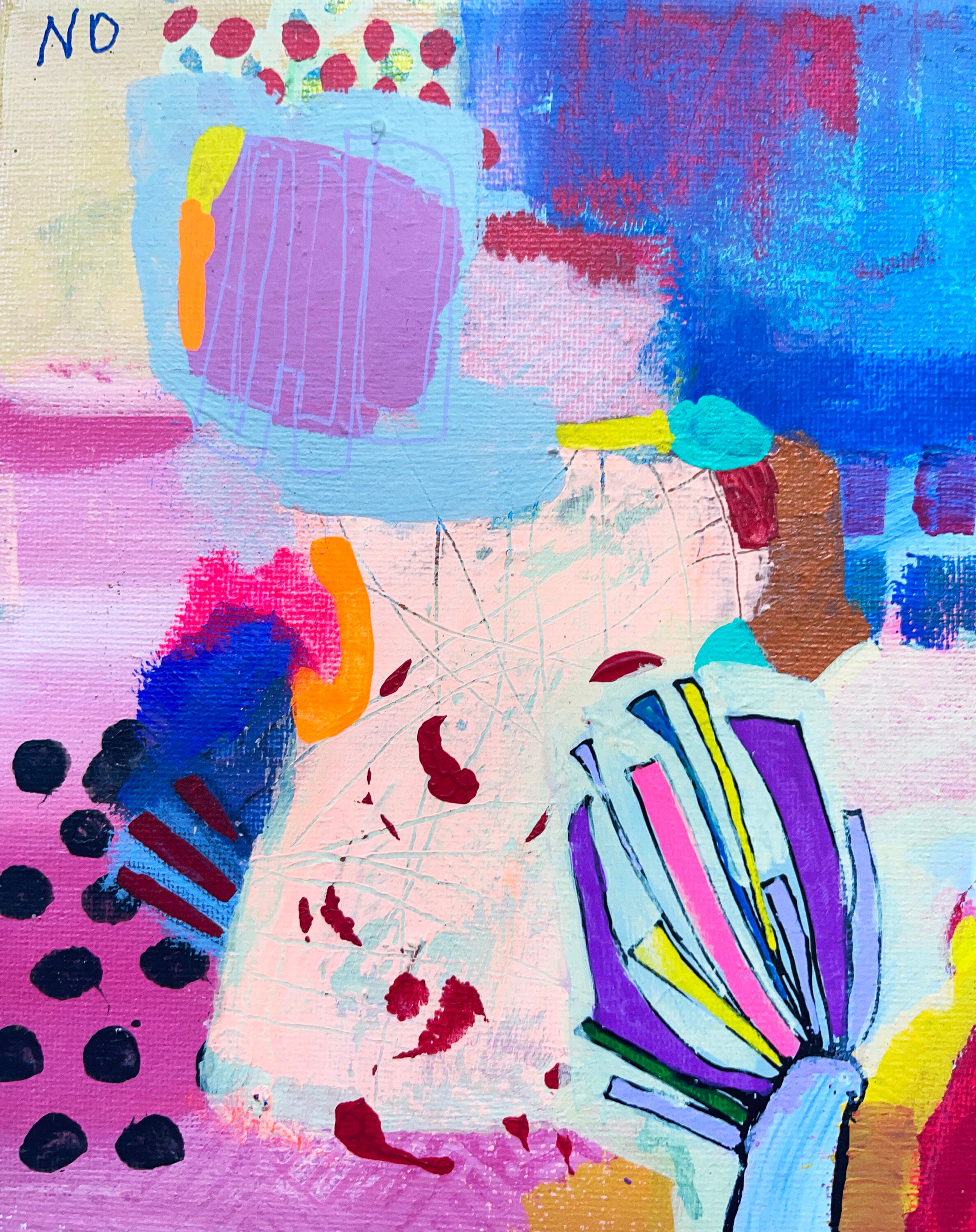 Mixed Media Abstract Intuitive Artcolorful Abstract Painting Etsy