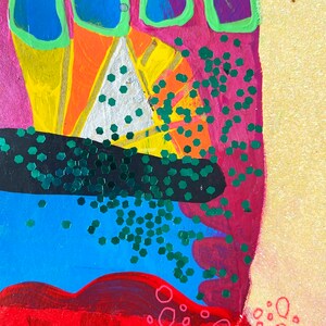 PDA, Mixed Media Wall Art on Upcycled Cardboard, Art Journal, Mixed Media Collage , Colorful Modern Painting, Abstract Expressionist Paintin image 4