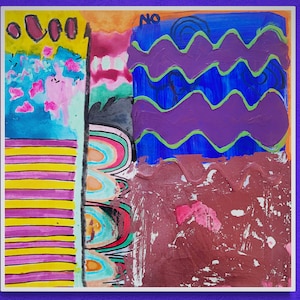 Original Painting, Mixed Media Collage, Abstract Expressionist Painting, Modern Wall Art, Art Journal, Colorful Painting