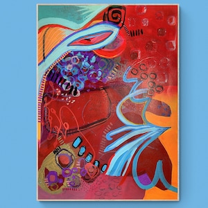 Colorful Intuitive Wall Art - Mixed Media Abstract- Sunset Abstraction - Contemporary Abstract