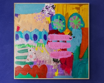 Mixed Media Abstract,  Intuitive Art, Colorful Abstract Painting, Modern Wall Art, Whimsical Artwork