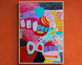 Me Trying to Act Formal, Abstract Painting, Colorful Wall Art, Mixed Media Art, Original Painting, Modern Dutch Art