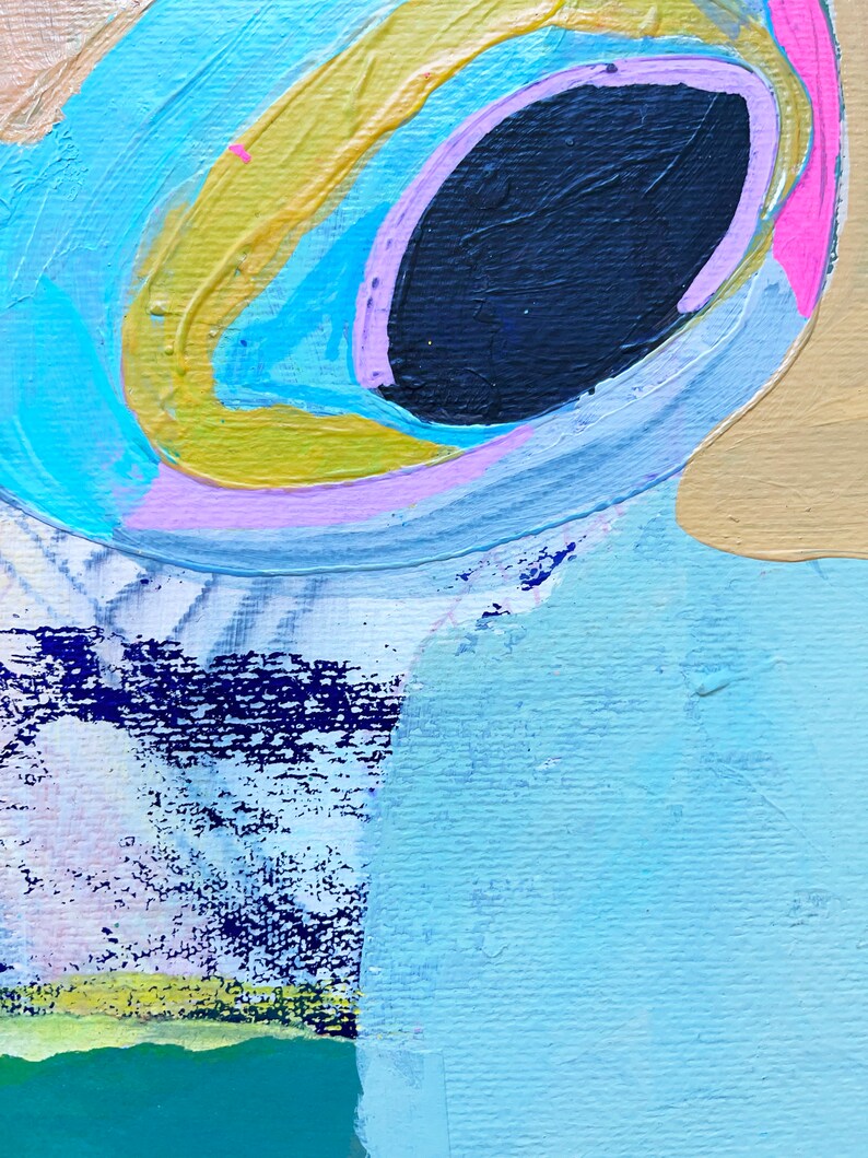 Färgglad väggkonst på papper, blandteknikcollage, abstrakt landskapsmålning, expressionistiskt konstverk bild 5