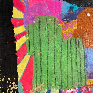 Mixed Media Art on Paper, Abstract Painting, Colorful Wall Art, Original Intuitive Art image 3
