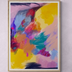 Opposite Hand Artwork, Colorful Abstract Quality Print, Affordable Downloadable Art, Contemporary Painting image 1