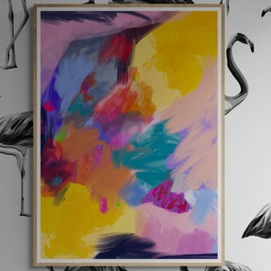 Opposite Hand Artwork, Colorful Abstract Quality Print, Affordable Downloadable Art, Contemporary Painting image 2