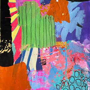 Mixed Media Art on Paper, Abstract Painting, Colorful Wall Art, Original Intuitive Art image 4