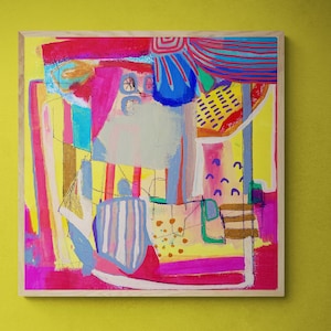 Mixed Media Wall Art on Canvas - Vibrant Wall Art - Abstract Canvas Art