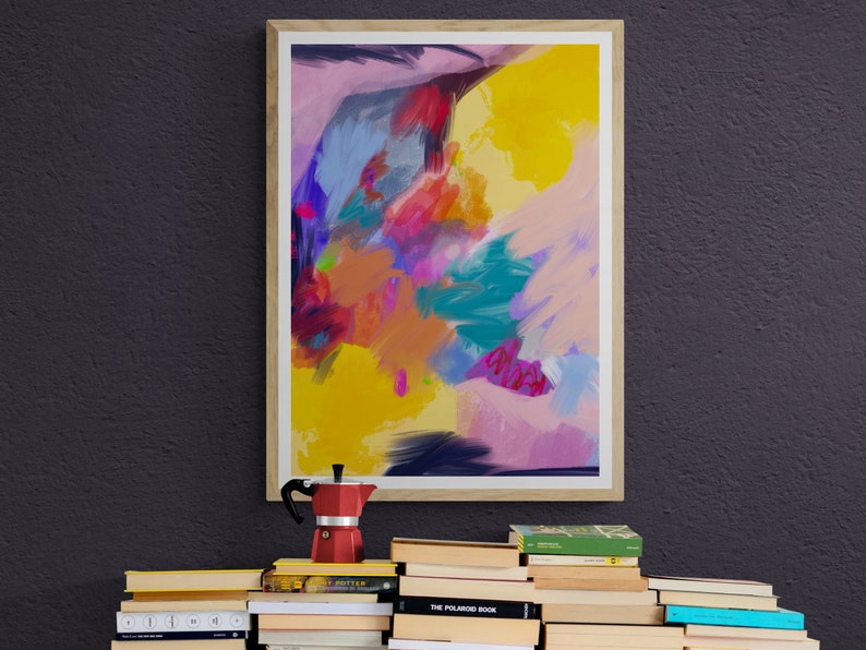 Opposite Hand Artwork, Colorful Abstract Quality Print, Affordable Downloadable Art, Contemporary Painting image 3
