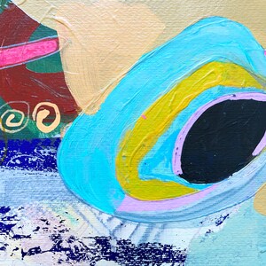 Färgglad väggkonst på papper, blandteknikcollage, abstrakt landskapsmålning, expressionistiskt konstverk bild 4