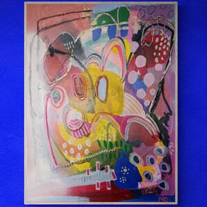 Mixed Media Art on Paper, Abstract Painting, Colorful Wall Art, Original Intuitive Art