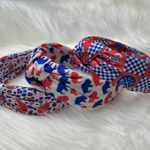 Buffalo Bills Headband, Buffalo Headband, top knot headband, football headband, Bills headband, Bills accessories, Bills Gear, headbands