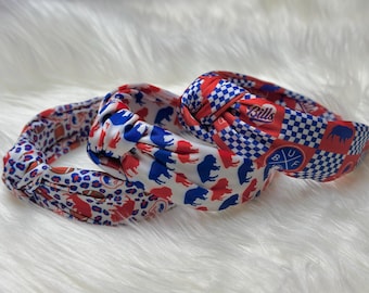 Buffalo Bills Headband, Buffalo Headband, top knot headband, football headband, Bills headband, Bills accessories, Bills Gear, headbands