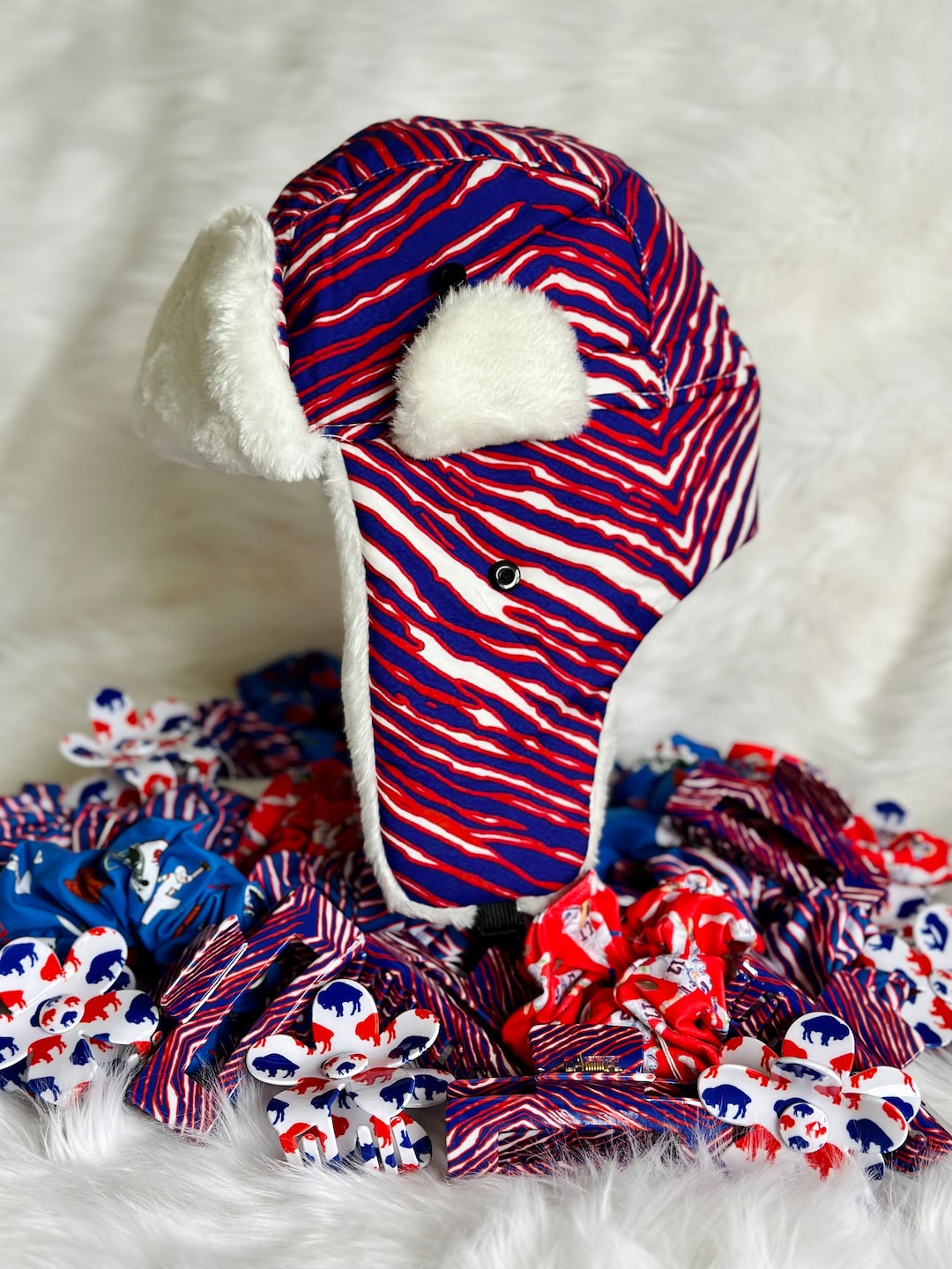 Buffalo Bomber Hat, Game Day Hat, Zubaz Bomber Hat, Buffalo Bills