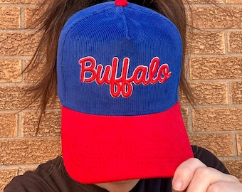 Buffalo Baseball Hat, corduroy hat, trucker hat, ponytail hat, Buffalo football