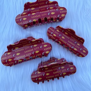 KANSAS CITY Chiefs, Kansas City Chiefs Hair Clip, Kansas City Chiefs accessories, Football accessories, Hair Claw Clip, Kansas City Football