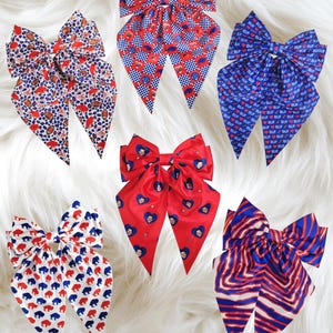 Buffalo Hair Bows.  Barrette Clip. SIX different patterns