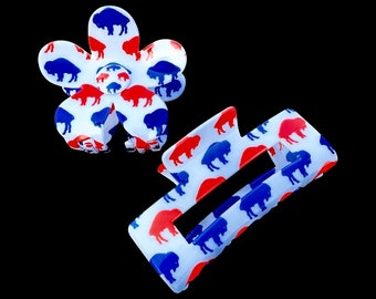 Buffalo Bills Hair Clip, Buffalo Claw Hair Clip, Bills Hair Clip, Buffalo Hair Clip, Hair accessories, Bills Accessories, Hair Clip