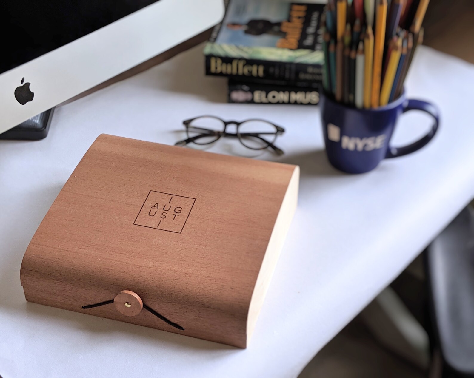 Teak Wood Office Desk Accessories Stationery Gift Set in a Etsy