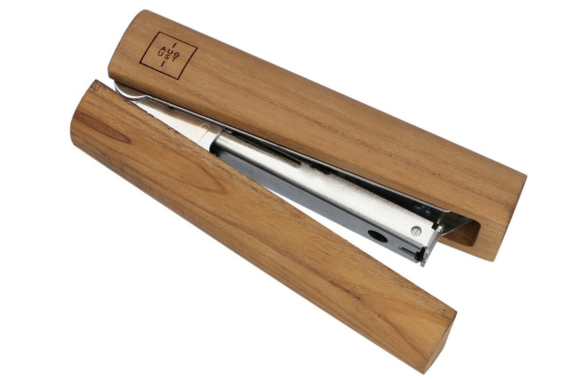Wooden Stapler premium Sustainable Teak Wood Etsy